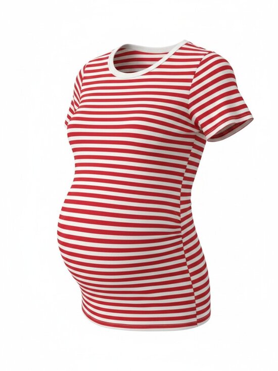 GAP Tops - GAP - Maternity Modern Crewneck T-Shirt, Size Large, Red/White Stripes, NWOT